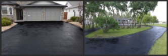 seal coating & dark coat residential driveways